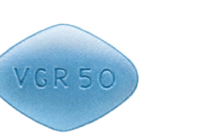 A blue Viagra tablet marked VGR 50